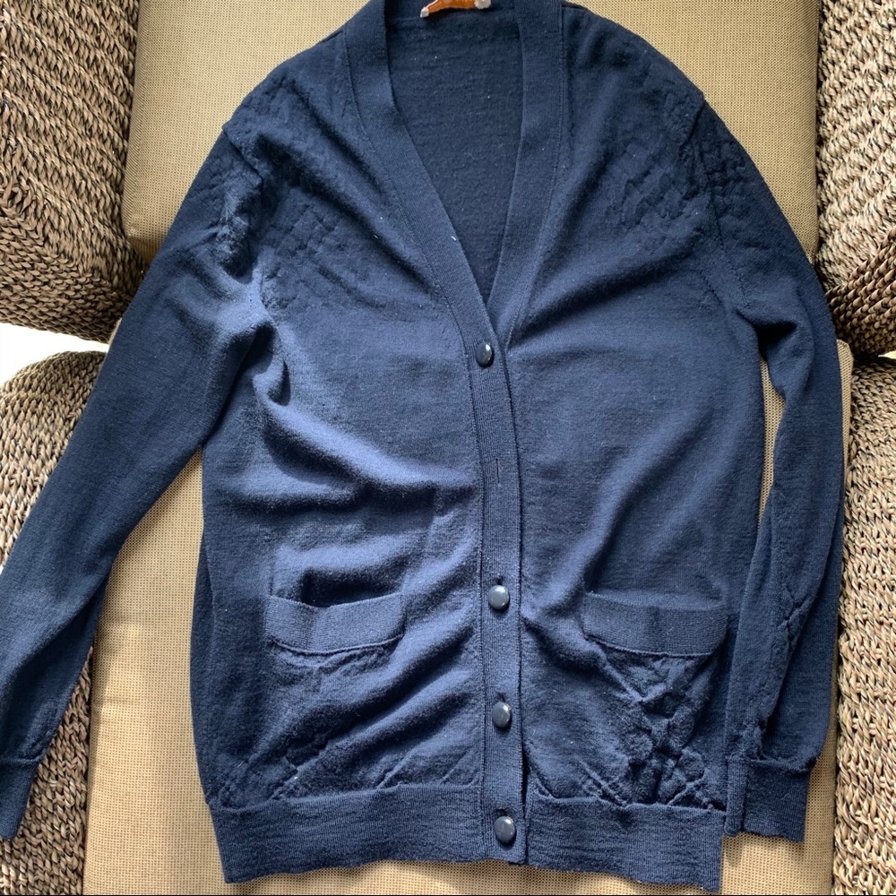 TORY BURCH V-Neck Wool Cardigan